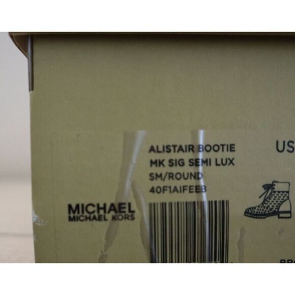 Michael Kors Women Sz 10M Brwn/Blck Alistar Lace-Up Lug Sole Combat Booties $160 - Picture 8 of 8